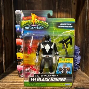 Power Ranger Black Ranger Auto-Morphin Action Figure 6”